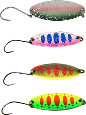 Produktbild von Paladin Trout Spoon 3,3cm 2g - Blinker zum Forellenangeln, Farbe:orange-gelb-silberfarben/fluogelb