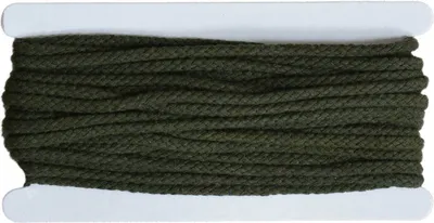 Produktbild von 10m Kordel 5-7mm geflochten 85% Baumwolle Bekleidungskordel Flechtkordel Farbwahl, Farbe:dunkeloliv