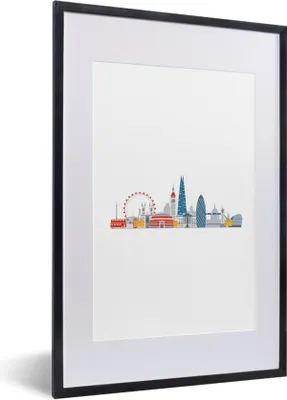 Produktbild von MuchoWow® MuchoWow® Gerahmtes Poster London - Skyline - England 40x60 cm - Poster mit zchwarzem Bilderrahmen - Poster in Rahmen
