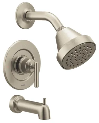 Badewannen-Duscharmatur, gebürstetes Nickel, Wandmontage