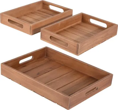 Produktbild von Tablett - aus Teakholz - ca. - Maße 39 x 29 x 5,5 cm