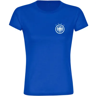 Produktbild von multifanshop Damen T-Shirt - Deutschland - Adler Retro, blau, Größe M