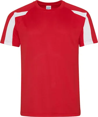 Obrázok produktu pre Just Cool JC003 | Contrast Cool Sport T-Shirt + WRAP certified - Farba: Fire Red/Arctic White - Veľkosť: M