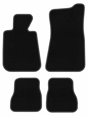 Produktbild von Velours-Fußmatten für BMW 3 E30 1986-1993 (Cabrio) – 4-tlg, Schwarz, passgenau – Wielganizator BASIC