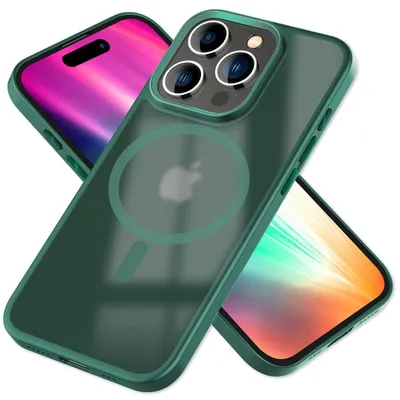 Obrázek produktu pro MagSafe Hybrid Case pro iPhone 15 Pro Max Frosted Hard Case Ochranné pouzdro na mobilní telefon Green