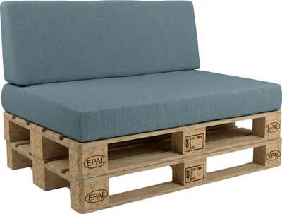 Produktbild von POKAR Palettenkissen Palettenauflagen mit abnehmbarem Bezug Palettensofa, Größe:Set Sitzkissen 120x80 + Rückenkissen 120x40, Farbe:Blau