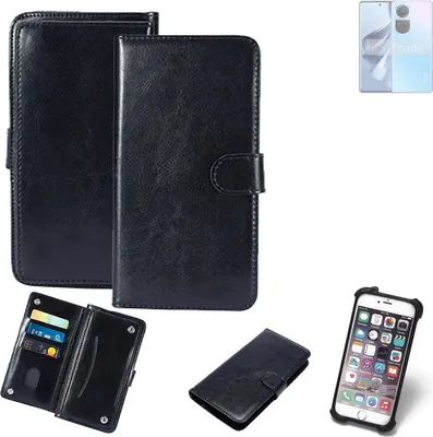 Produktbild von K-S-Trade 360° Hülle kompatibel mit Oppo Reno10 schwarz Kunstleder Case BookCase WalletCase Kunstlederederhülle Handyhülle, Rundumschutz Bumper