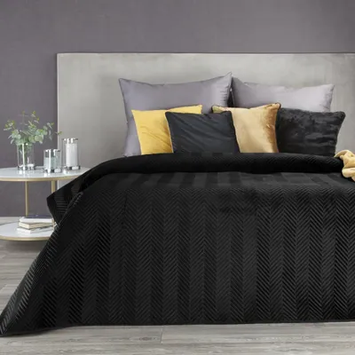 Zdjęcie produktu dla Narzuta welwetowa SOFIA 230x260 cm czarna