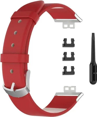 Produktbild von Lederen Sportarmband für Huawei Smartwatch, Schwarz.