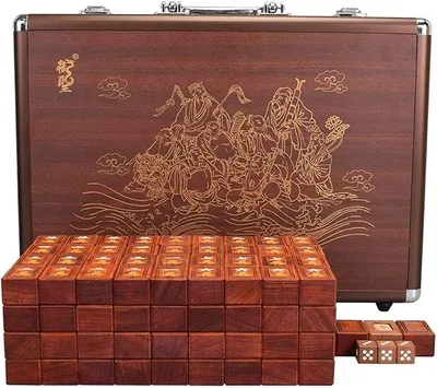 Imagen del producto de Silecomplaza, juego de fichas de Mahjong: un juego chino tradicional que incluye 144 fichas y una caja, ideal para coleccionistas y para disfrutar en familia