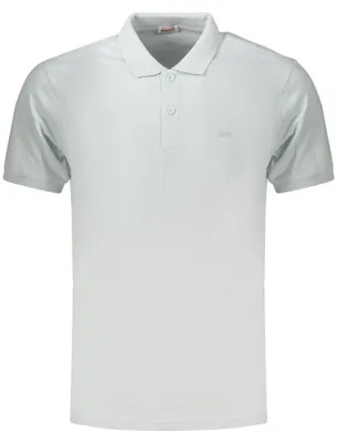 Image de Polo bleu à manches courtes pour homme, avec broderie et 2 boutons