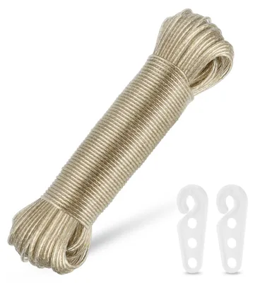Wäscheleine 50 m mit Stahlkern, gold, 3 mm, bis 120 kg belastbar
