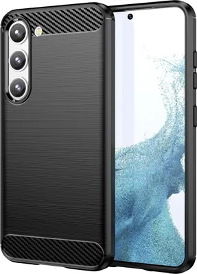 Zdjęcie produktu dla Carbon Case etui Samsung Galaxy S23+ elastyczny silikonowy karbonowy pokrowiec czarne