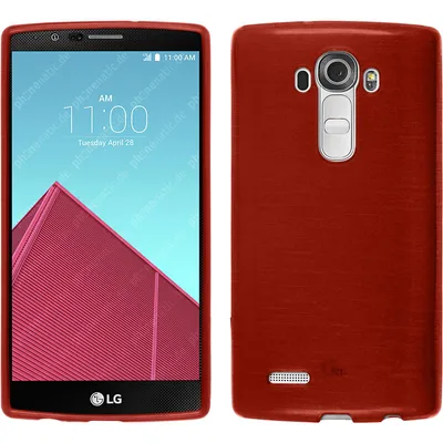 Produktbild von PhoneNatic Case kompatibel mit LG G4 - rot Silikon Hülle brushed + 2 Schutzfolien