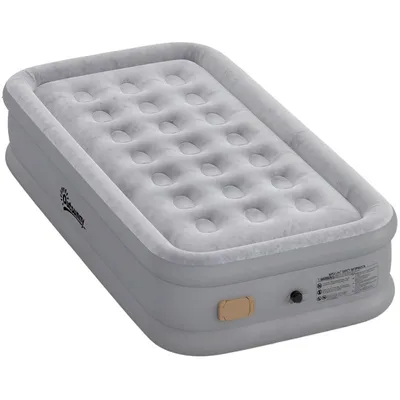 Produktbild von Matratze – Selbstaufblasende Einzelmatratze – Aufblasbare Isomatte – Campingmatte – Mit Luftpumpe und Aufbewahrungstasche – 190 x 97 x 39 cm – Grau