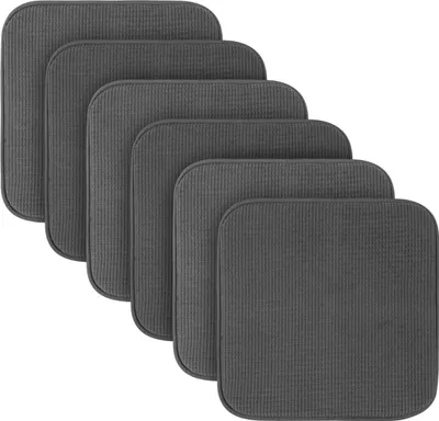 Produktbild von Sitzkissen ( 6er Pack ) Stuhlkissen mit Anti Rutsch Unterseite 38cm x 38cm -   - Sitzauflage Uni, Stuhlpolster Stuhlauflage