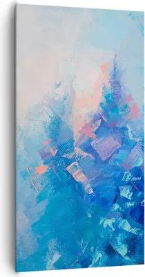 Produktbild von Bild auf Leinwand - Leinwandbild - Einteilig - Abstraktion blau gemalt - 65x120cm - Wand Bild - Wanddeko - Wandbilder - Leinwanddruck - Bilder - Wanddekoration - Leinwand bilder - PA65x120-4570