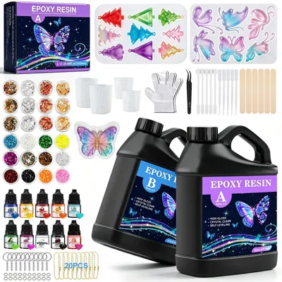 Epoxidharz-Set 1020 ml, transparent, ohne Luftblasen, für Basteln