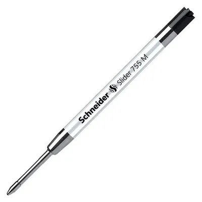 Produktbild von Schneider Schreibgeräte Slider 755, Schwarz, Medium, Edelstahl, Kugelschreiber, ISO G2, ISO 12757-2, 10 Stück(e)