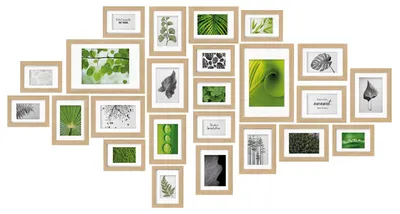 Immagine prodotto di Bomoe Set di 24 cornici per foto Nature Cornici per foto Collage, rovere