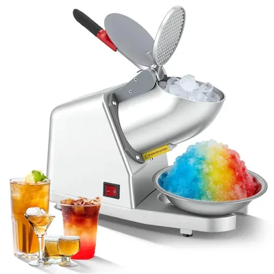 Produktbild von Elektrischer Eiscrusher - Slush-Eismaschine - Vollautomatisch - 220 V - 65 kg/h - 2000 U/min - Edelstahl - Silber