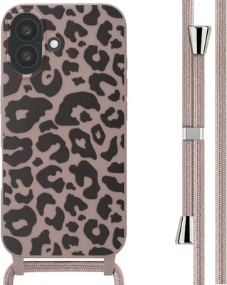 Produktbild von imoshion SilikonHülle design mit Band iPhone 16 - Animal Pink