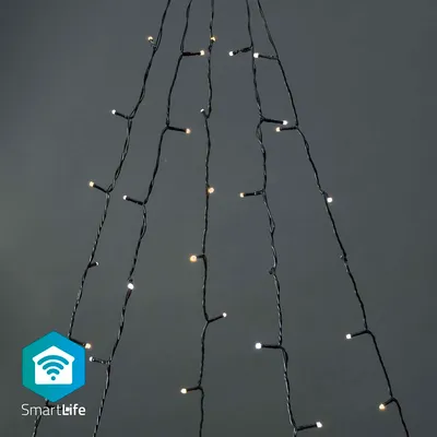 Produktbild von Nedis SmartLife Weihnachtsbeleuchtung - Baum - Wi-Fi - Warm bis kühlen weiß - 200 LED's - 20.0 m - 5 x 4 m - Android / IOS