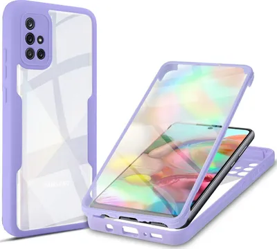 Obrázek produktu pro Samsung Galaxy A71 4G Pouzdro, 360° Kompletní Ochrana s Vestavěným Chráničem Displeje pro Samsung A71 4G Fialová