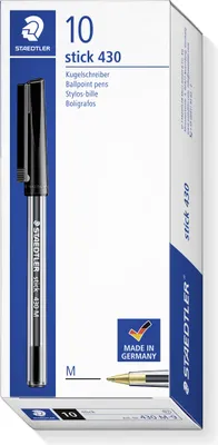 Produktbild von Staedtler stick 430, Clip, Stick-Kugelschreiber, Schwarz, 10 Stück(e), Medium