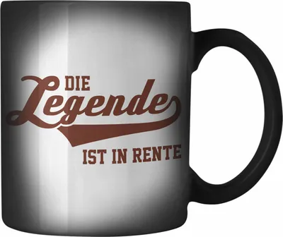 Produktbild von Trendation - -  Renter Farbwechsel Zauber-Tasse Ruhestand Geschenk Rente Mann Frau Lustig Renteneintritt Abschiedsgeschenk Rentnerin Sprüche (Schwarz)