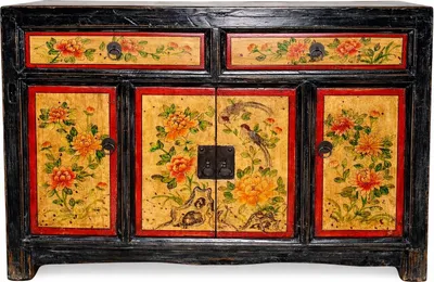 Obrázok produktu pre Fine Asianliving Čínska komoda Čínsky bufet Čínske skrine Čínsky nábytok Skriňa Orientálny Ázijský 110x85x42