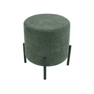 Image de Rebecca Mobili Tabouret Daikon 43,5x38x38 Tissu polyester Acier Vert foncé Noir Moderne