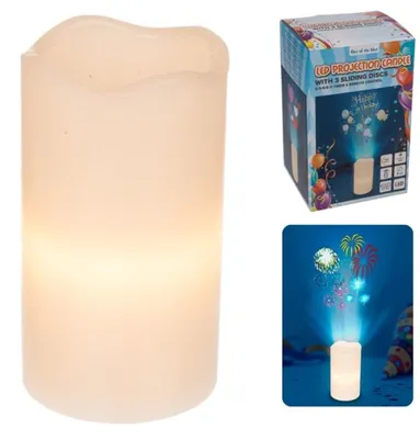 Immagine prodotto di Out Of The Blue Proiettore Candela A Led A Batteria Bianco 15 Cm