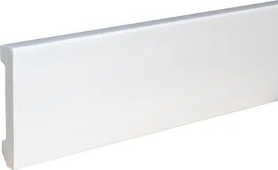 Produktbild von PROVISTON Sockelleiste 16 x 80 x 2000 mm Moderne Fußleiste eckiges Profil Hochwertige Fußleiste Kunststoff Weiß Wasserfest, Robust und Langlebig