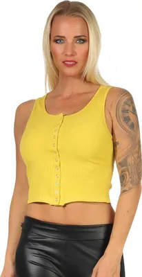 Immagine prodotto di T-shirt donna Top controllo pancia Top bustier tempo libero; senape/S/M