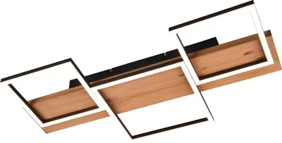 Produktbild von LED-Deckenleuchte - Braun - Schwarz - Holz - Metall - B 65 cm - dimmbar