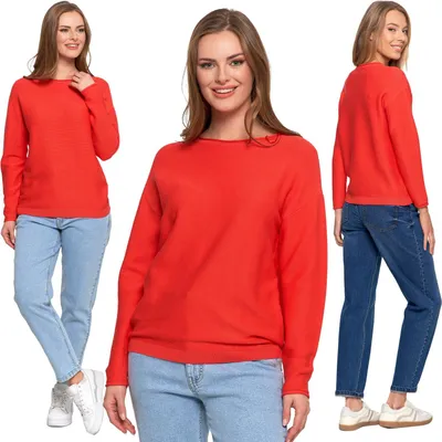Zdjęcie produktu dla Sweter Damski Dzianinowy Z Wiskozy Luźny Krój Wygodny Modny Moraj L