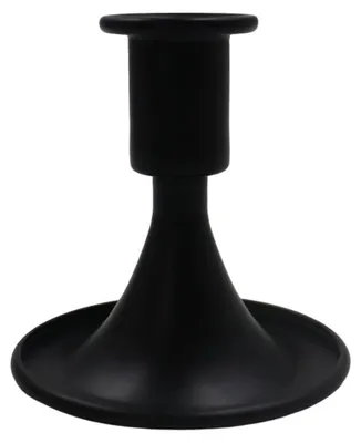 2er-Set schwarze Metall-Kerzenhalter für Kegelkerzen, Vintage