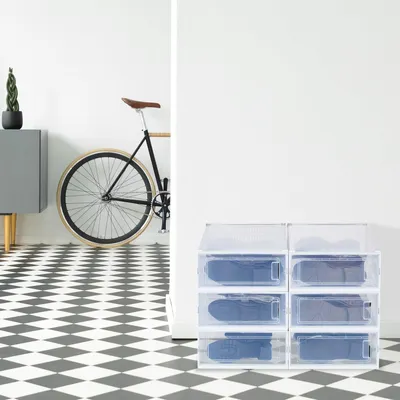 Obrázok produktu pre Priehľadné úložné boxy, sada 6 kusov