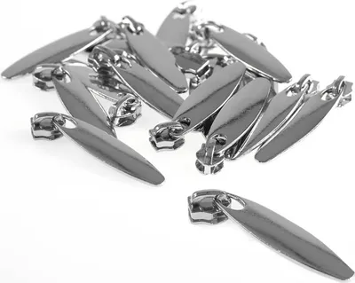 Produktbild von 20 Zipper für Spiralreißverschluss, 5mm, non lock, Farbauswahl , Farbe:silber
