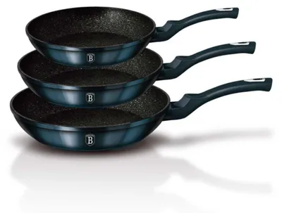 Zdjęcie produktu dla Zestaw 3 Patelni Granitowych 20/24/28Cm Berlinger Haus Aquamarine Bh-6177