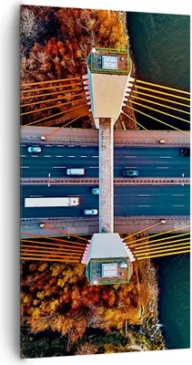 Produktbild von Bild auf Leinwand - Leinwandbild - Einteilig - Brücke Siekierkowski Warschau - 65x120cm - Wand Bild - Wanddeko - Wandbilder - Leinwanddruck - Bilder - Wanddekoration - Leinwand bilder - PA65x120-4663