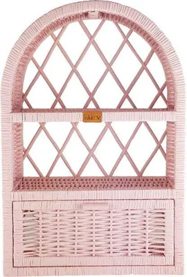 Obrázok produktu pre WikliBOX - Prútená nástenná skrinka kaplnka ružová 40x17x62H