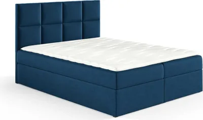 Produktbild von Boxspringbett Kleo 180x200cm dunkelblau - Stoff Riviera 81