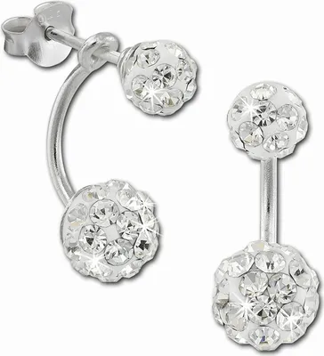 Produktbild von SilberDream Ohrstecker für Damen Silber weiß Zirkonia Kugel Ohrringe SDO8510W