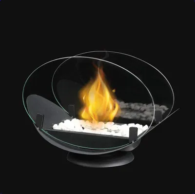 Produktbild von Olvy Tischkamin - Tischfeuer Komplettset - 32CM - inkl. Dekosteine - Bioethanol Kamin für Indoor & Outdoor