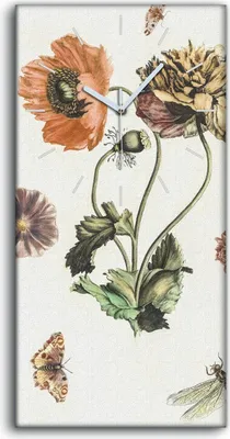 Produktbild von Wandbild Leinwand Bilder Wanduhr Geräuschlos 30x60 Gemälde Blumen Pflanzen Kunst - weiße Hände