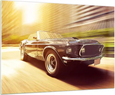 Produktbild von Bilder auf glas - Auto Cabrio - 100x70cm - Glasbilder - Wandbilder - Bilder - Kunstdruck - zum Aufhängen bereit - Wanddekoration aus Glas - Glas Bilder - Wandbild auf Glas - Einteilig - GAA100x70-3626