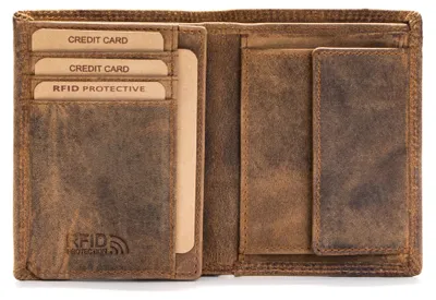 Produktbild von Benthill Geldbörse Herren Leder mit RFID | Portemonnaie aus hochwertigem Rindsleder | Ledergeldbörse Männer inkl. Geschenkbox