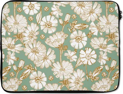 Produktbild von MuchoWow® Laptop Hülle 15 Zoll Blume - Jugendstil - Design Laptoptasche - Laptoptasche - Sleeve - Rundum-Schutz